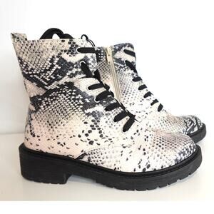 Madden Girl! / Aleena Faux Snakeskin Combat Boots